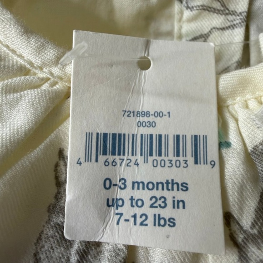 BabyGap Woodland Animal Print Dress and Diaper Cover Set 0-3 Months Cream NWT - Picture 4 of 9